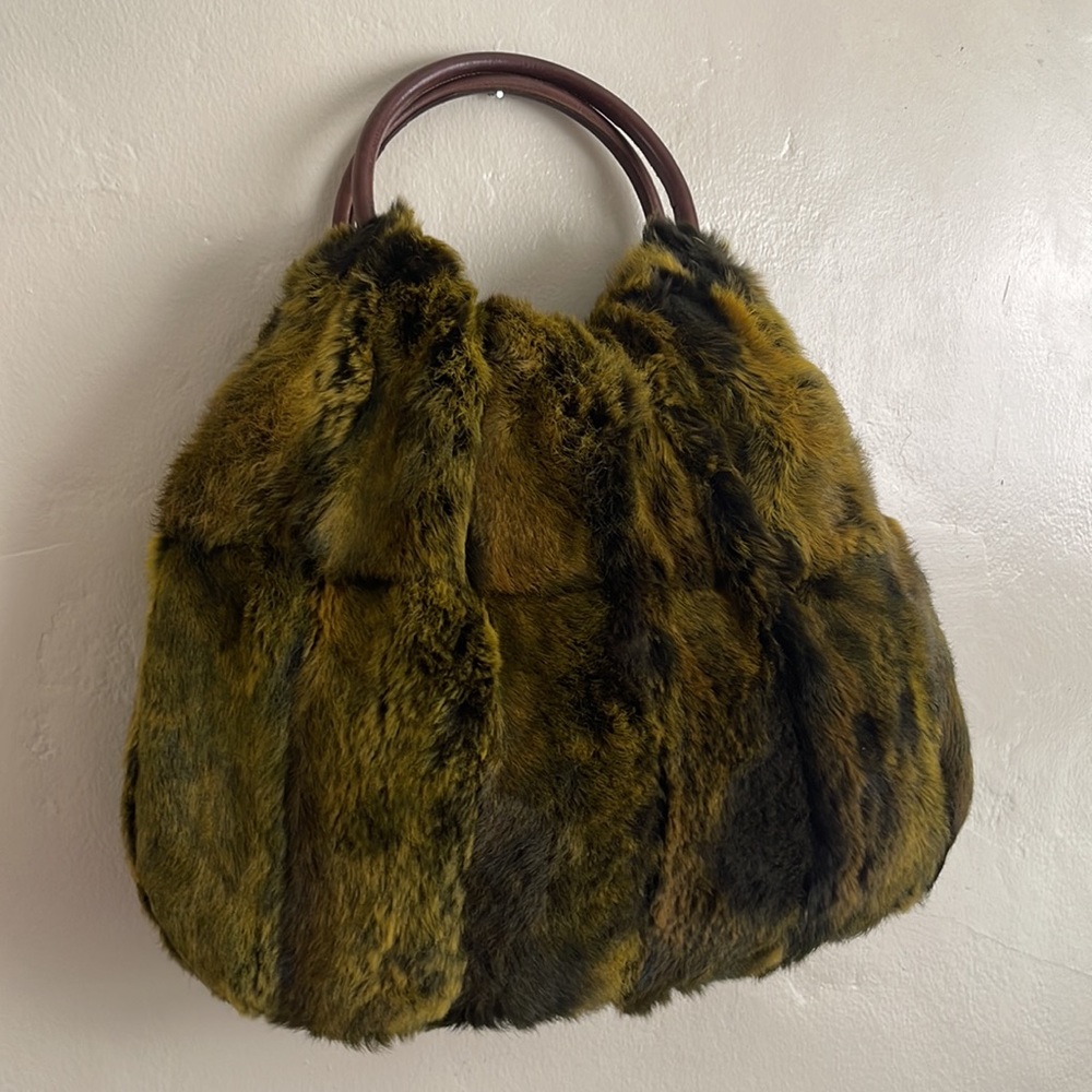 Elena Girardi large rabbit fur shoulder bag - Picture 2 of 11